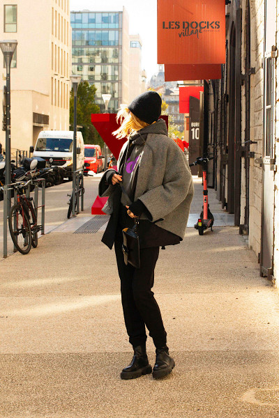 Souvenir - Manteau Court Cappa Gris