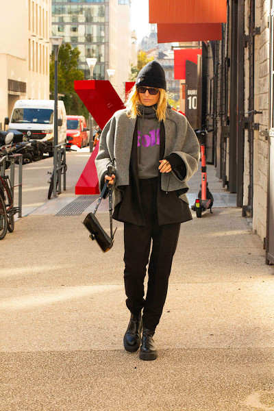 Souvenir - Manteau Court Cappa Gris