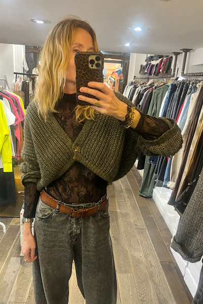 Souvenir - Cardigan Favori Kaki