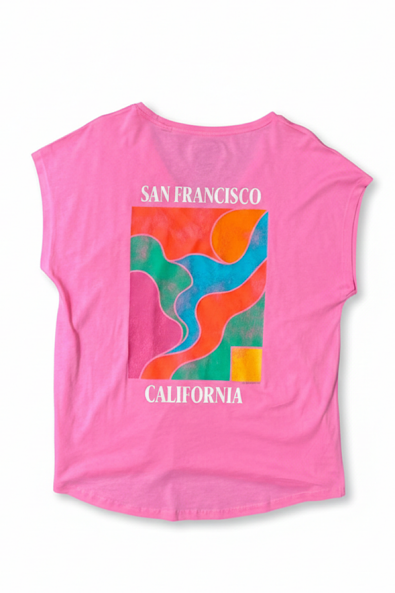 Newtone - Tshirt Ferdy Francis Punchy Pink