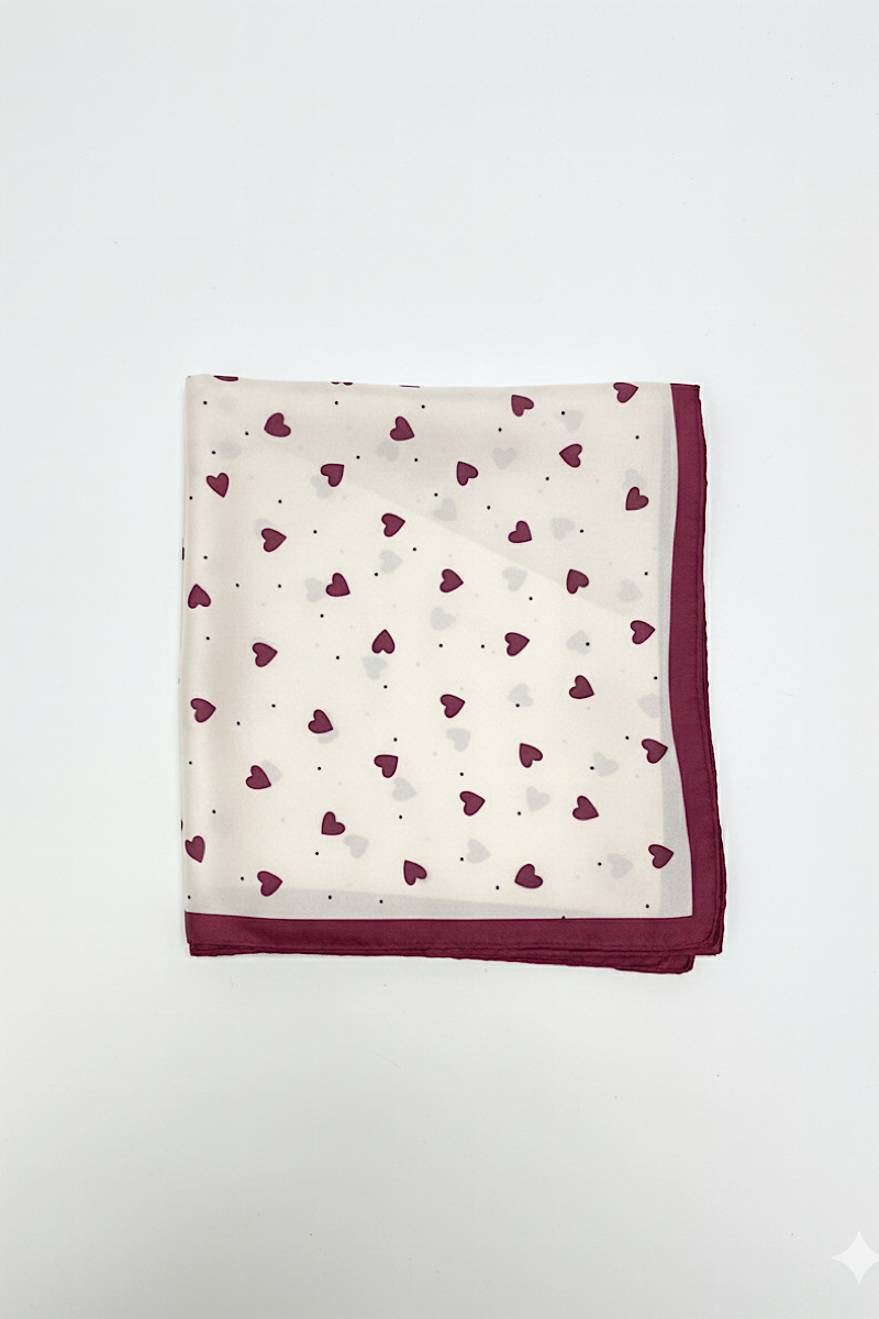 Madone - Foulard Coeur Bordeaux