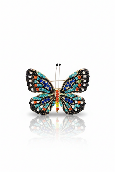  - Broche Papillon black blue