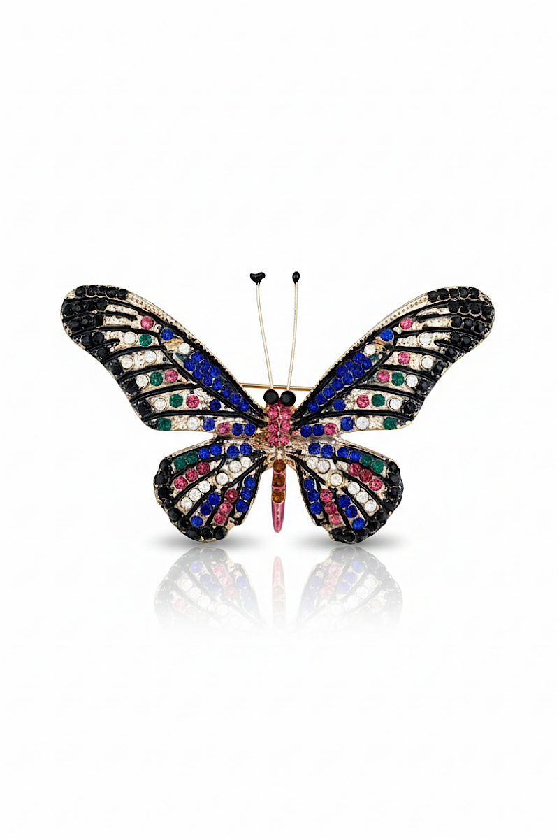  - Broche Butterfly Pink Black