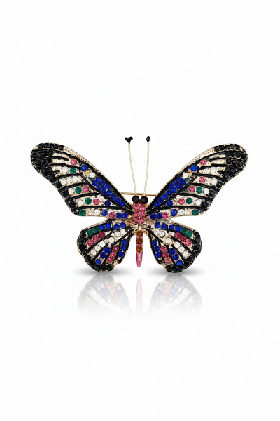  - Broche Butterfly Pink Black