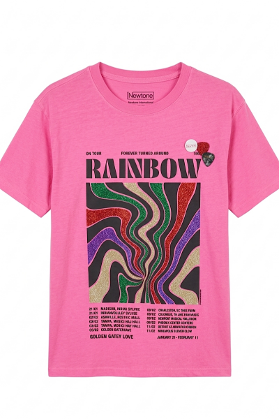 Newtone - Tshirt Trucker Golden Fuschia