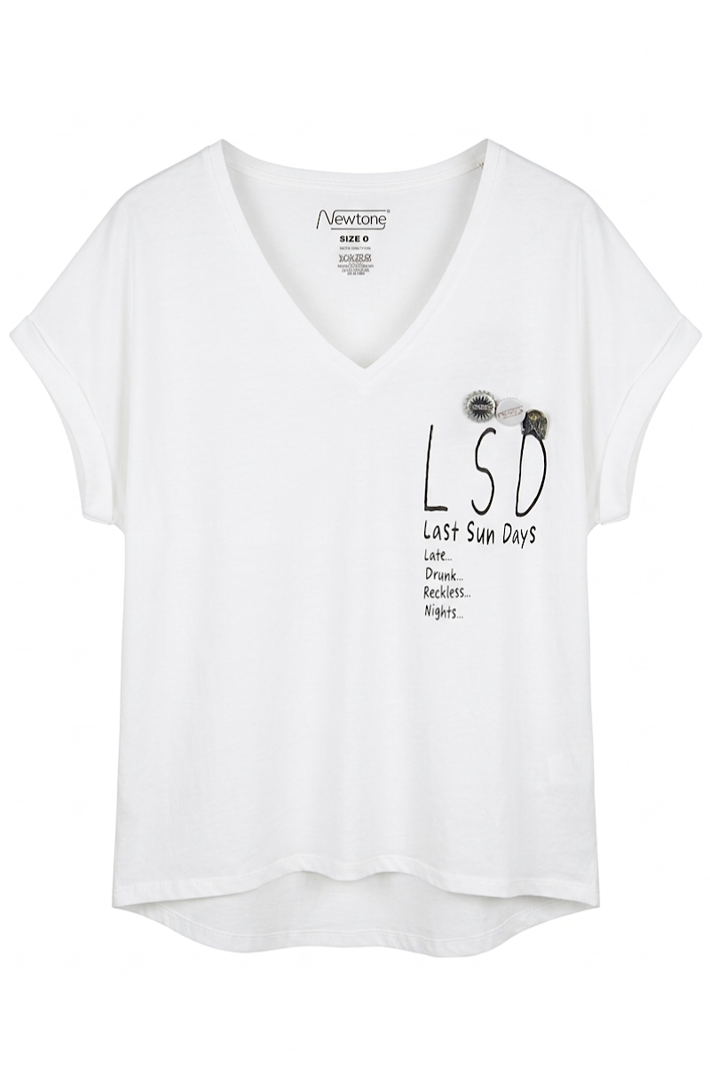 Newtone - Tshirt Ferdy Reckless Dirty white