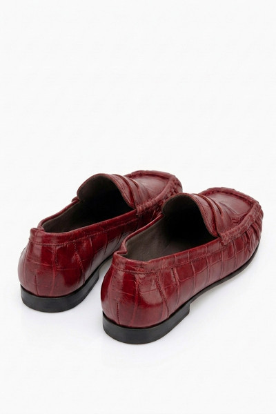 TORAL - Mocassin Cuir Peny Bordeaux