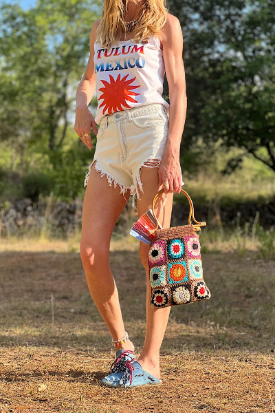Newtone - Tshirt Debardeur Nattie Tulum Dirty White