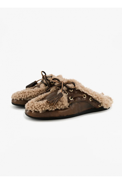 TORAL - Mules Mocassin Killian Winter Gold