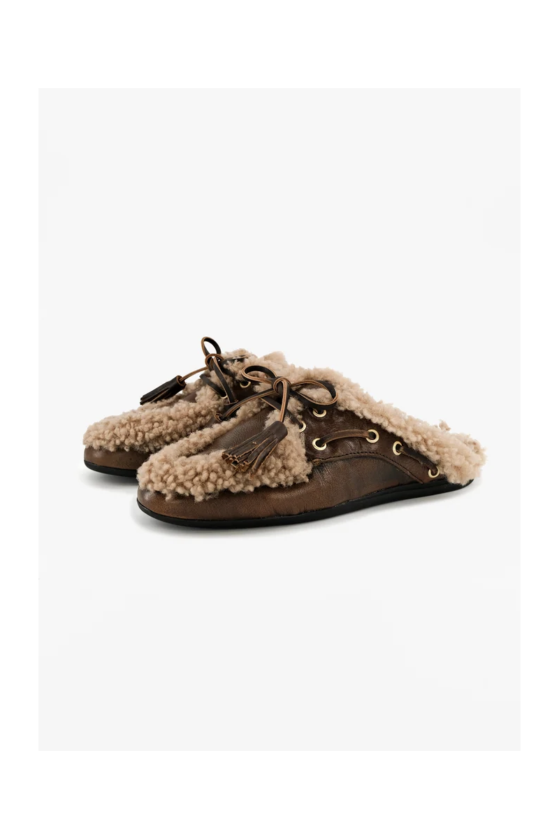 TORAL - Mules Mocassin Killian Winter Gold