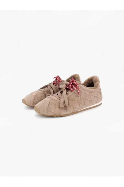 Toral - Baskets Tressées Suede Sand Erin Mouton