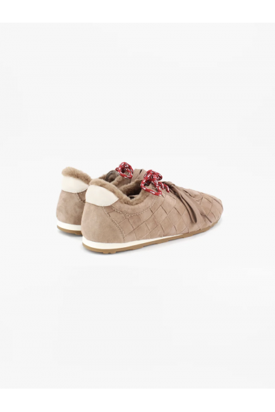 Toral - Baskets Tressées Suede Sand Erin Mouton (2)