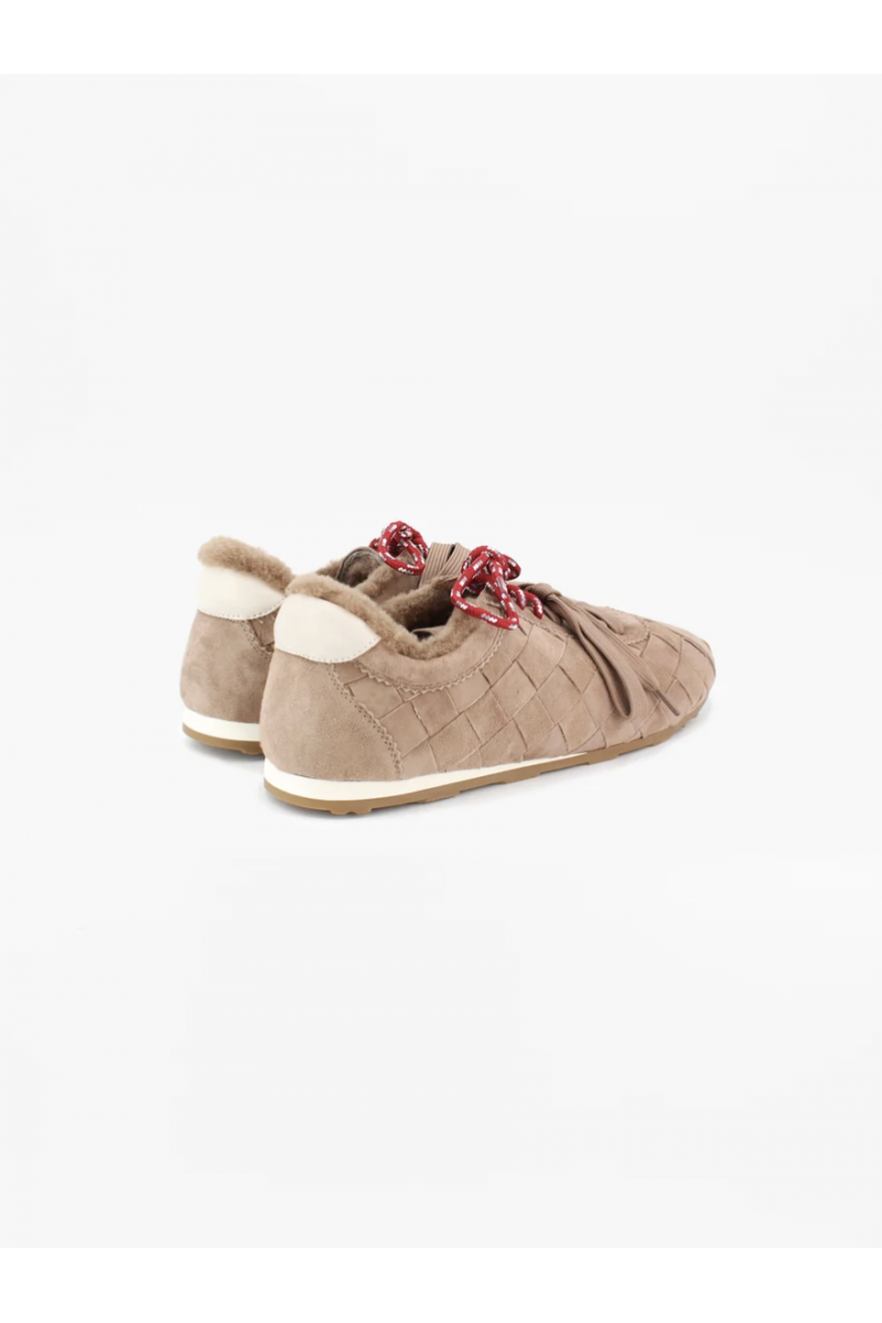 Toral - Baskets Tressées Suede Sand Erin Mouton