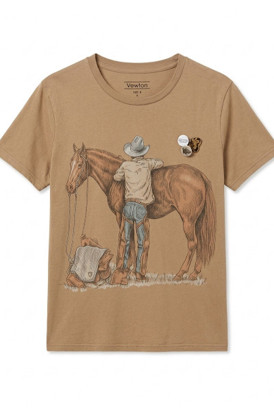 Newtone - Tshirt Starlight Horse Havane