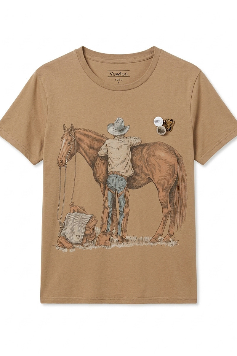 Newtone - Tshirt Starlight Horse Havane
