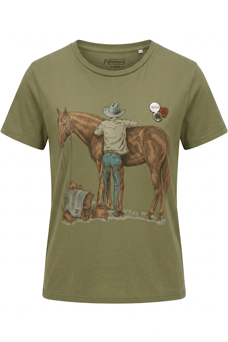 Newtone - Tshirt Starlight Horse Kaki