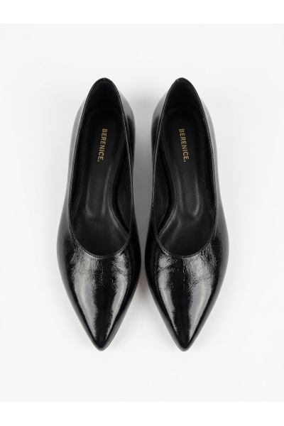  - Ballerines Pointues Vernies Noir