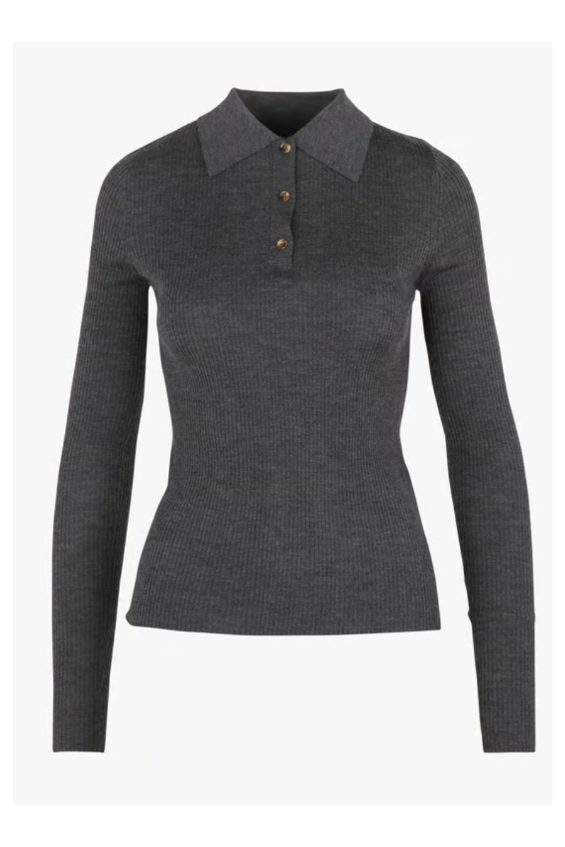 Jc Sophie - Top Côtelé Pisa Gris Anthracite