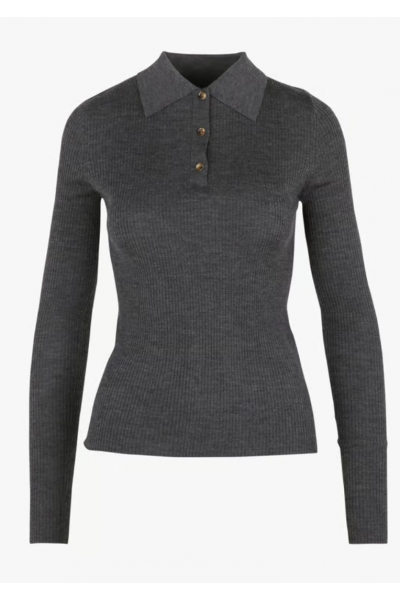 Jc Sophie - Top Côtelé Pisa Gris Anthracite