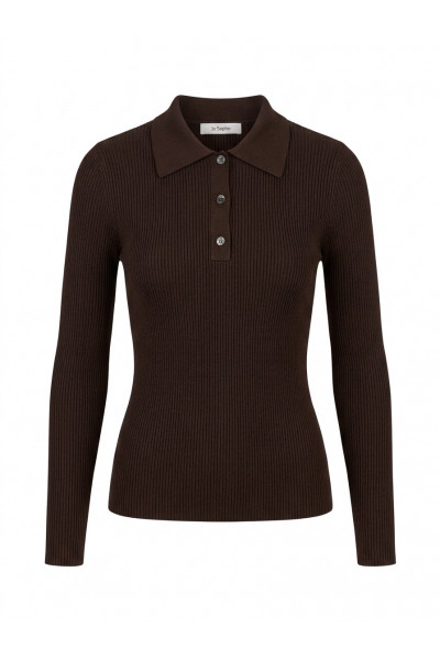 Jc Sophie - Top Côtelé Pisa Dark Brown