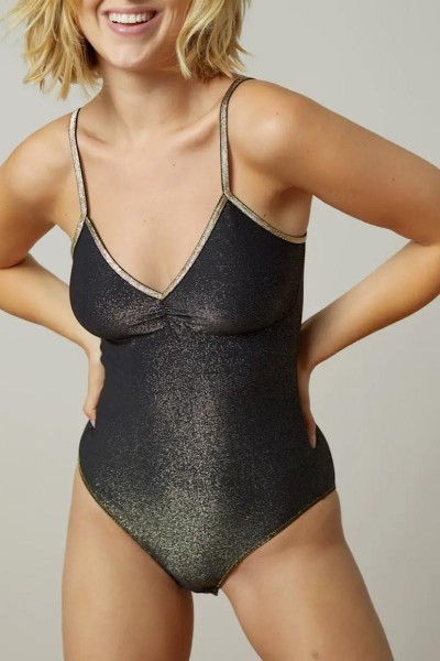 La Nouvelle - Body Bretelles Noir Lurex