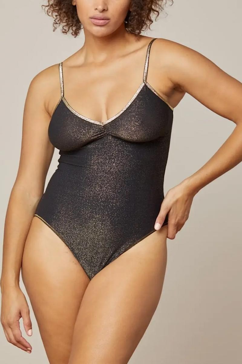 La Nouvelle - Body Bretelles Noir Lurex